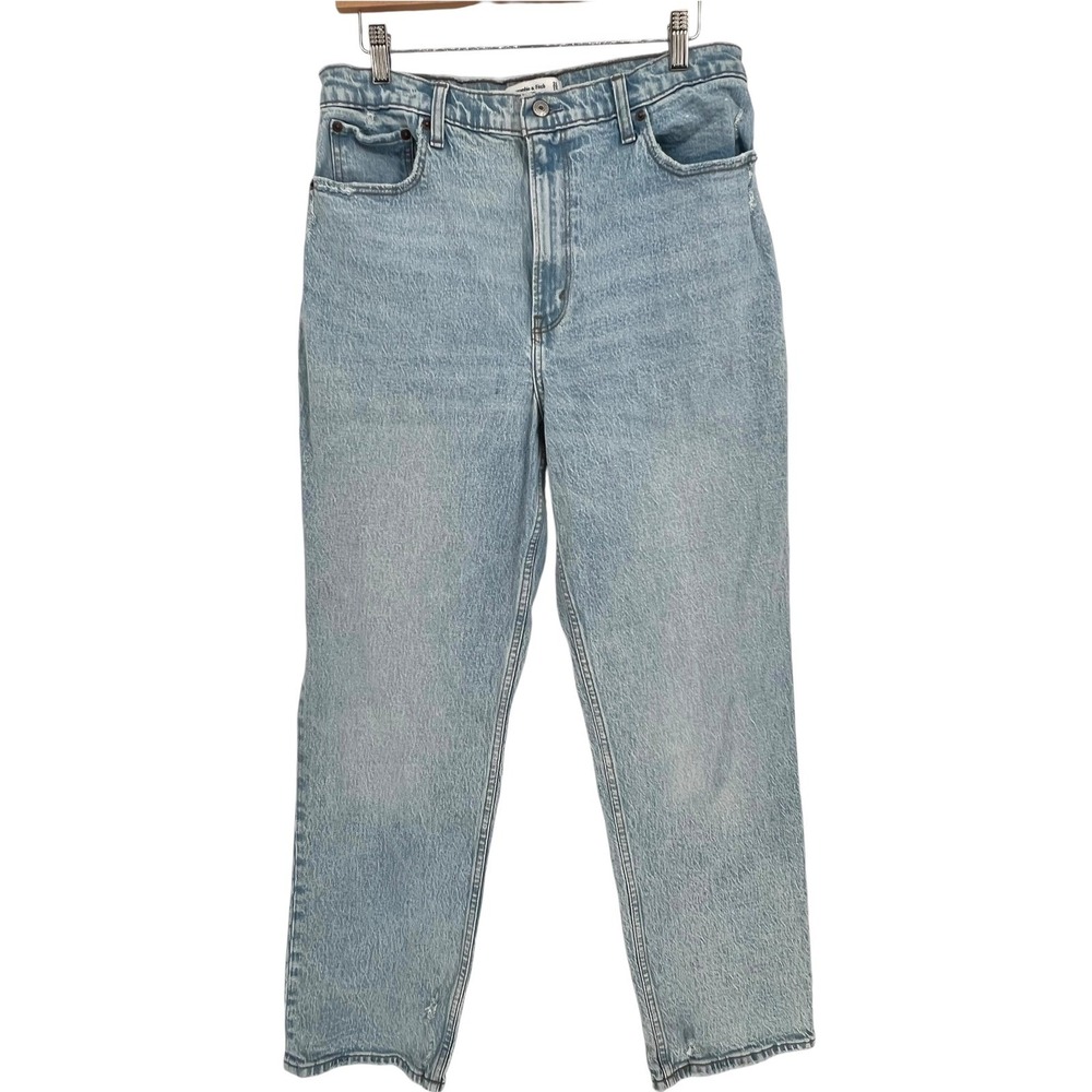 Abercrombie & Fitch 90s Straight Jeans Womens 31 Light Wash Ultra High Rise